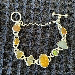 Artisan Silver and Multi-Stone Bracelet